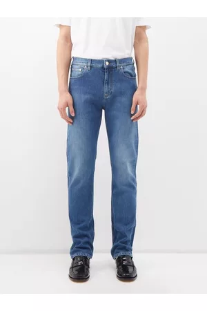 Burberry Men Straight Jeans - Tb-logo Straight-leg Jeans - Mens - Indigo