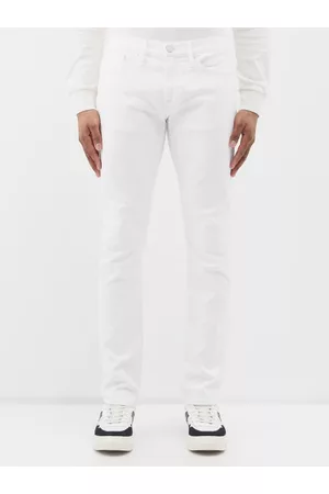 Frame Men Slim Jeans - L'homme Slim-leg Organic-cotton Blend Jeans - Mens - White