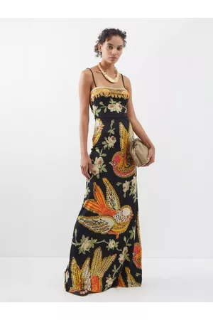 Etro Women Printed & Patterned Dresses - Bird Paisley-print Jersey Gown - Womens - Black