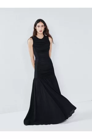 Raey Women Casual Dresses - Ruched Side Jersey Dress - Womens - Black