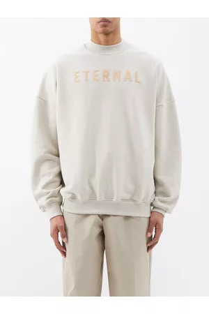 FEAR OF GOD Men Sports Hoodies - Eternal Cotton-jersey Sweatshirt - Mens - Cement