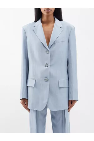 Victoria Beckham Women Jackets - High Break Boxy Suit Jacket - Womens - Light Grey