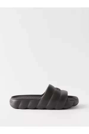 Moncler Men Sandals - Lilo Logo-patch Quilted-effect Rubber Slides - Mens - Black