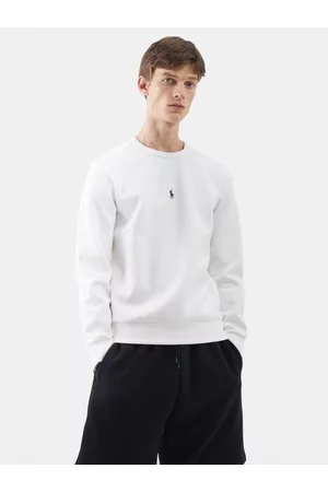 Ralph Lauren Men Sports Hoodies - Logo-embroidered Cotton-blend Sweatshirt - Mens - White