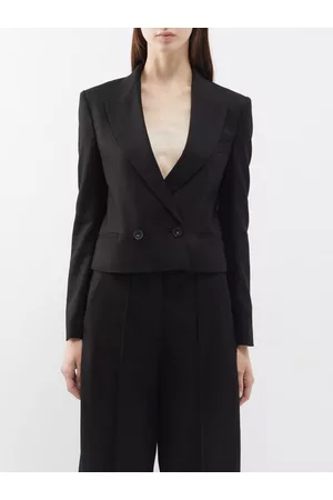Stella McCartney Women Double Breasted Jackets - Spencer Double-breasted Cropped Blazer - Womens - Black