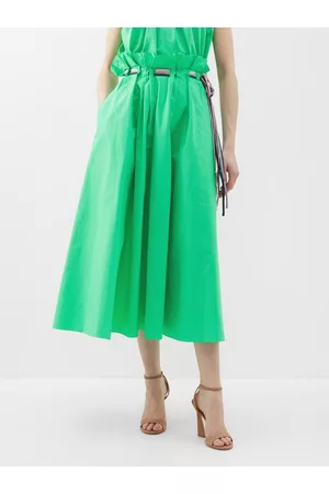 Roksanda Women Midi Dresses - Manisha Ruffle-trim Cotton Midi Dress - Womens - Green
