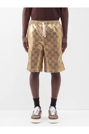 Gucci Men Shorts - GG-jacquard Jersey Shorts - Mens - Gold