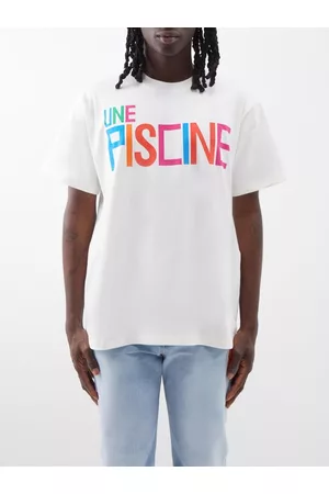 Gucci Men T-Shirts - Une Piscine-print Cotton-jersey T-shirt - Mens - White Multi