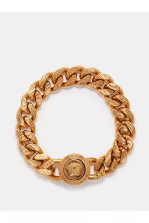 VERSACE Men Chain Bracelets - Medusa-plaque Chain Bracelet - Mens - Gold