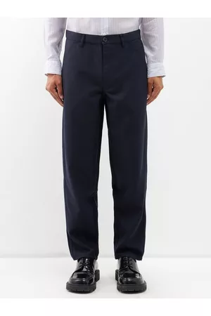 Comme des Garçons Men Pants - Patch-pocket Cotton-gabardine Trousers - Mens - Navy