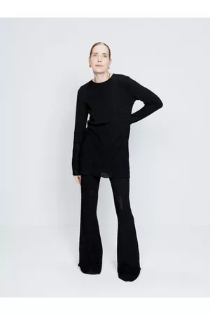 Raey Women Long Sleeve Tunics - Variegated Knit Long-sleeve Tunic - Womens - Black