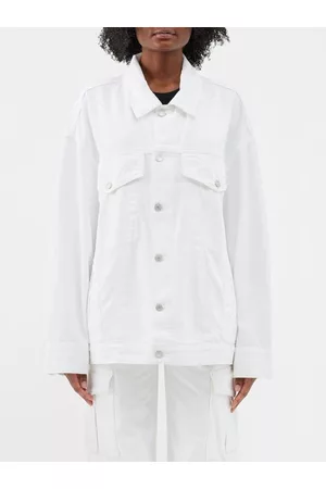 AGOLDE Women Denim Jackets - Wayne Oversized Organic-cotton Blend Denim Jacket - Womens - White