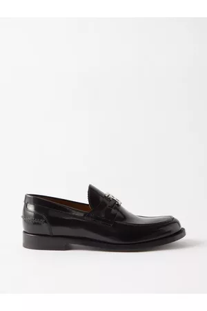 Burberry Men Loafers - Tb-monogram Leather Loafers - Mens - Black