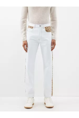 Interlocking G Embellished Straight Jeans in Blue - Gucci