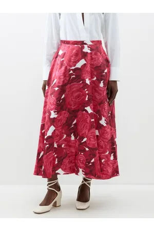 Pastel Abstract Satin Tie Waist Knot Midaxi Skirt