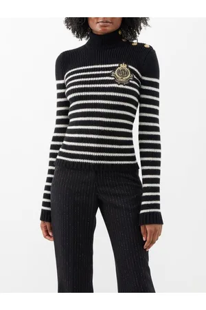 Turtlenecks & Polo necks Balmain - monogram-jacquard logo