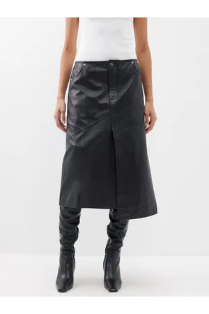 Veda Bedford Leather Midi Skirt