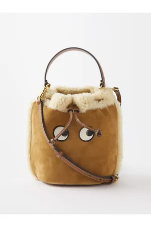 SHEARLING SUEDE NANO BUCKET BAG