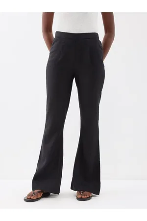 Black Corette stretch wool-blend flared trousers