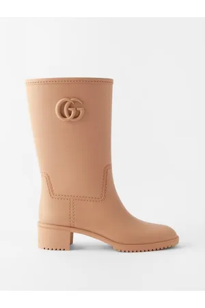 Gucci 35mm Stanley Rubber Boots in Green