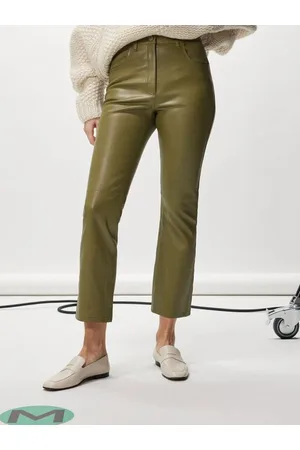 The latest collection of green leather pants for women