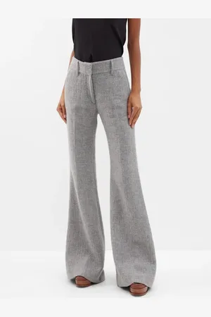 Womens Grey Flared Trousers