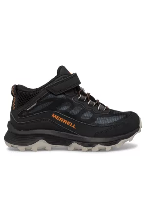 Merrell Waterproof Boots - Kid's Moab Speed Mid A/C Waterproof, Size: 1, Black