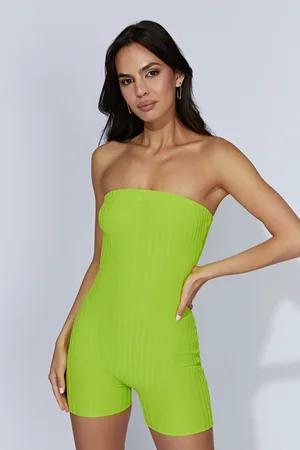 MESHKI Ginny Strapless Knitted Playsuit