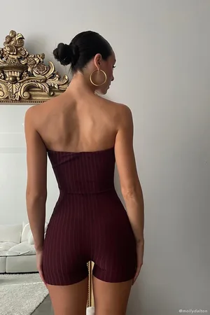 MESHKI Ginny Strapless Knitted Playsuit