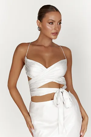 MESHKI Georgie Wrap Over Tie Top