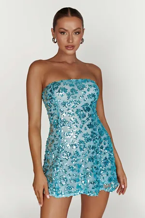 MESHKI Everleigh Strapless Sequin Mini Dress
