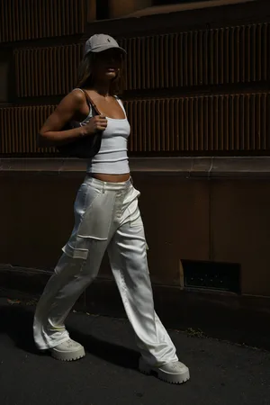 MESHKI Amaya Satin Cargo Pant