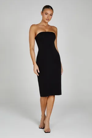 MESHKI Marianne Strapless Crepe Midi Dress