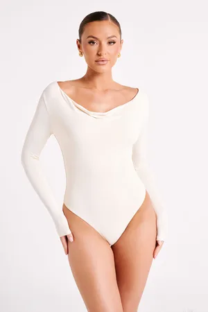 MESHKI Eviana Recycled Nylon Draped Bodysuit