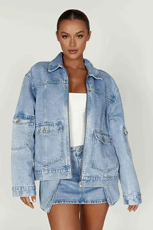 MESHKI Rylee Oversized Denim Jacket