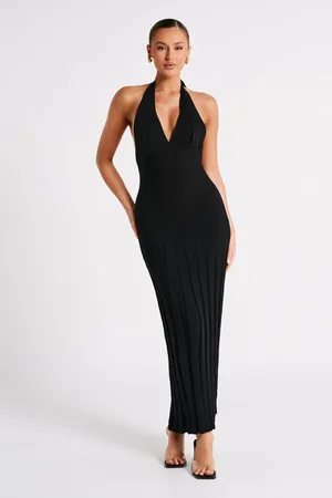 MESHKI Caity Ribbed Halter Maxi Dress