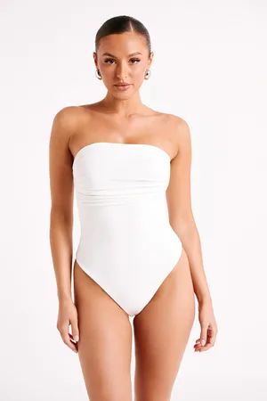MESHKI Romina Recycled Nylon Ruched Bodysuit