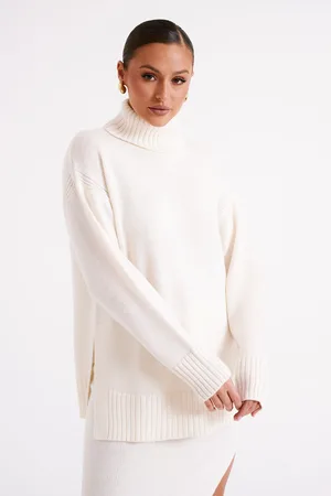 MESHKI Brittany High Neck Knit Jumper