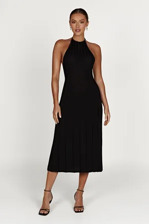 MESHKI Adrienne Halter Neck Midi Dress