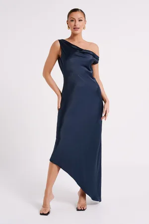 MESHKI Yvette Slip Maxi Dress With Asymmetrical Hem
