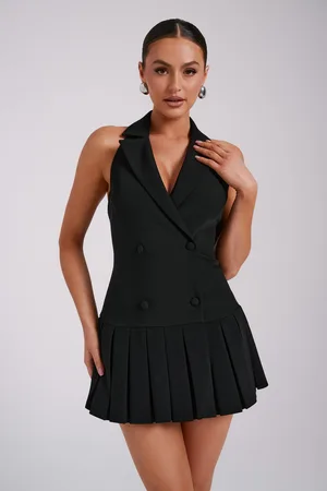 MESHKI Antoinette Pleated Mini Dress