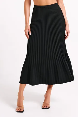 MESHKI Twyla Pleated Suiting Maxi Skirt