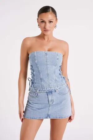 MESHKI Julienne Denim Mini Skirt
