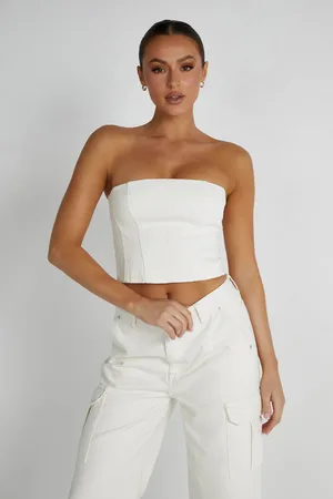 MESHKI Jordana Denim Tube Top