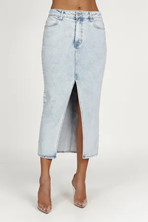 MESHKI Acacia Denim Midi Skirt