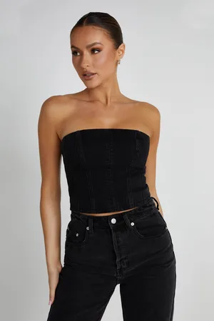 MESHKI Jordana Denim Tube Top