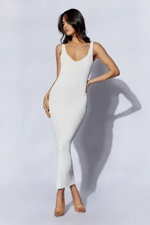 MESHKI Jodie V Neck Midi Dress