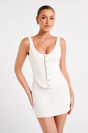 MESHKI Leilani Corset Denim Top