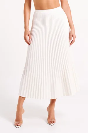 MESHKI Twyla Pleated Suiting Maxi Skirt
