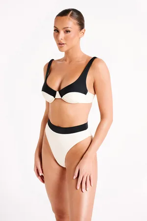 MESHKI Dolores Recycled Contrast Bikini Top